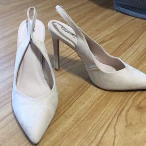 Off white slingback heels